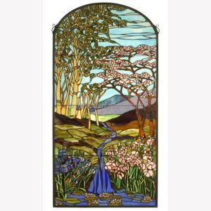 Proveedor Directo de Fábrica: Panel de Vidrio Sólido Hecho a Mano con Diseño de Paisaje de Catedral Europea, Inserto Doble para Ventana, Puerta o Pared - Product Image 2