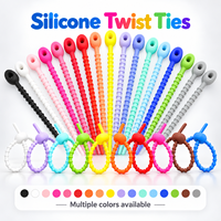 Attaches de câbles en caoutchouc silicone réutilisables de qualité industrielle, résistantes aux intempéries, multicolores, avec design à perles ajustables