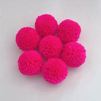 Pompon en fil pelucheux rond de 3 cm, pendentif décoratif, accessoire pour vêtements et cheveux, pompon pour l'éducation précoce des enfants
