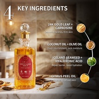 Huile de Douche Or 24K Personnalisable Logo Bio Hydratante Nettoyante Douce Parfum Longue Durée Végane Sans Cruauté Animale pour