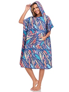 Custom Logo Surf <b>Changing</b> Towel Swim <b>Robe</b> with Pocket Microfiber Suede <b>Beach</b> Towel Hoodie - Product Image 1