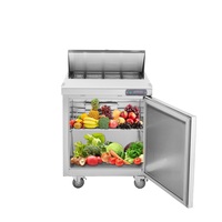 Réfrigérateur commercial Table de préparation de sandwichs et de salades Réfrigérateur de refroidissement à ventilateur de comptoir en acier inoxydable à 2 portes