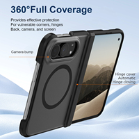 Huanmin pour iPhone Duo 2-en-1, étui magnétique à charnière anti-chute et protection d'écran tout-en-un, design animalier