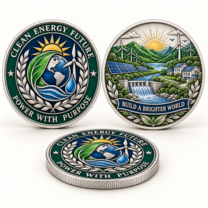 Moneda de metal personalizada de aleación de zinc 2D 3D con esmalte suave, chapada en oro y plata, con logotipo personalizado, para recuerdo. - Product Image 2