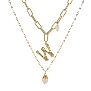 DREAM FASHION Nuevo Diseño, Collar de Perlas Chapado en Oro de 18K, el Más Vendido, para Mujeres y Niñas, Regalo de Verano para la Playa, Joyería - Product Image 3