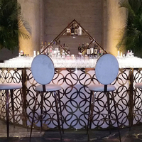 Comptoirs de mélange de barmans de mariage extérieurs commerciaux Table de bar ronde incurvée de 4 pièces