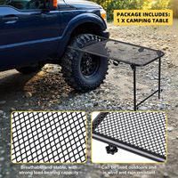 Table de camping pliante réglable en fer pour montage sur pneu de voiture/SUV, portable pour barbecue, pique-nique, mobilier d'extérieur