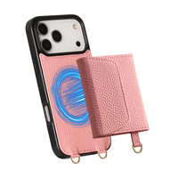 Étui de téléphone bandoulière mains libres en cuir véritable avec sangle détachable pour iPhone 17 18 Pro Max