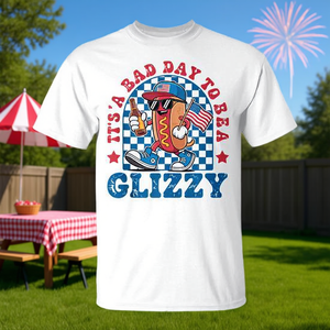 C'est une mauvaise journée pour être un t-shirt Glizzy du 4 juillet avec un motif hot-dog. - Product Image 3