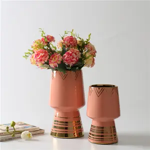 Cá Nhân Chất Lượng Cao Decal Vàng Giáng Sinh Santa Antique Gốm Flower Lọ Cho Trang Trí Đám Cưới