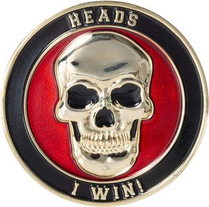 Moneta commemorativa in metallo antico con teschio, sfida <span class=keywords><strong>Testa</strong></span> o Coda: Vengo vittorioso, tu perdenti, all'ingrosso - Product Image 1
