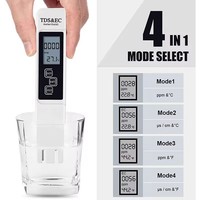 Testeur numérique de qualité de l'eau TDS EC Gamme de stylo d'essai de l'eau 0-9990 Compteur multifonctionnel de température de pureté de l'eau TEMP PPM