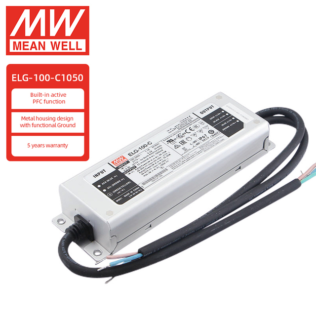 Meanwell ELG-100-C1050 100W 48V Constant Voltage + Constant Current IP67 Waterproof LED Driver