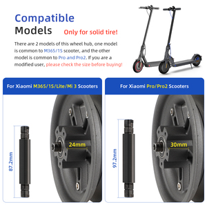 Moyeu de roue arrière fendu ULIP 8,5 pouces en alliage d'aluminium pour trottinette électrique M365 1S Mi3 Lite, kit moyeu de pneu plein - Product Image 5