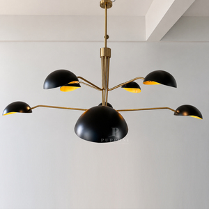 Lustre Sputnik multi-bras en métal, structure en laiton, lampe suspendue pour salle à manger, salon, espace résidentiel ou commercial - Product Image 2