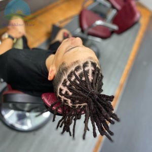 Perruque de cheveux humains en soie, 8 pouces, dreadlocks, perruque européenne vierge, perruque noire pour hommes, dreadlock, toupies, vente en gros - Product Image 6