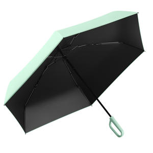 <span class=keywords><strong>Parapluie</strong></span> publicitaire pliable en cinq sections avec fermoir annulaire, 50% portable, revêtement noir, protection solaire toutes saisons, modèle capsule, usine - Product Image 5