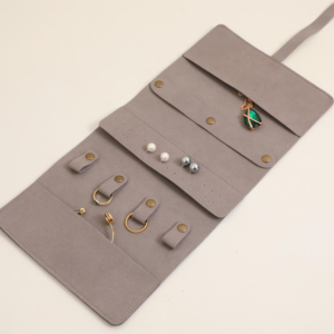 Wholesale Customizable Microfiber <b>Travel</b> Jewelry <b>Roll</b> Bag Foldable Velvet <b>Jewellery</b> Storage Organizer for Earrings Rings - Product Image 1