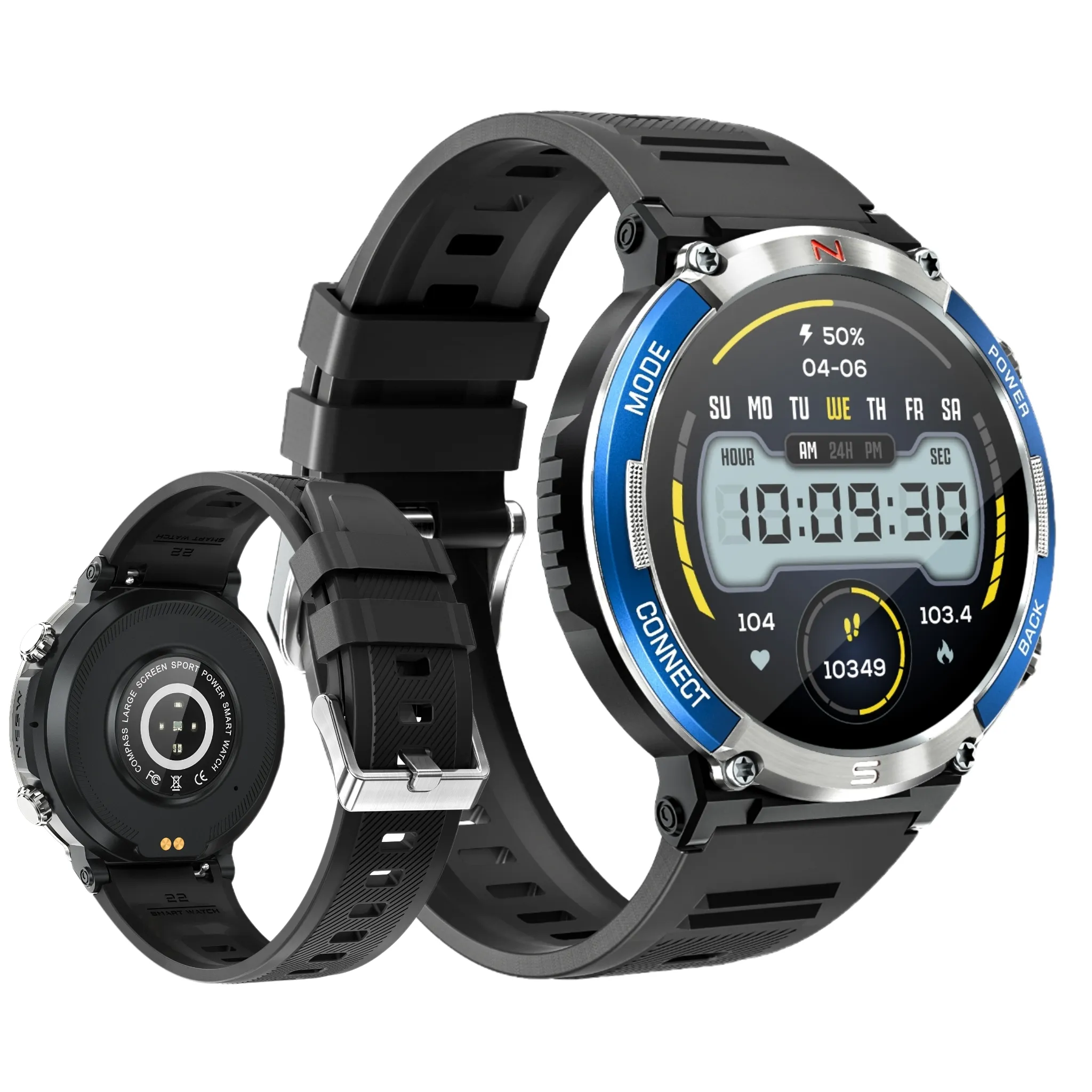 Модные мужские умные часы с 1,52 дюймовым Ips высоким разрешением Multi-Touch Магнитная Зарядка Ip67 водонепроницаемый экран Android