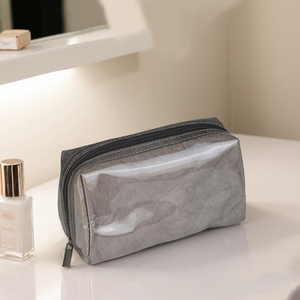 Hot <strong>Sale</strong> Easy Carry Small Dupont Paper <strong>Cosmetic</strong> Storage <strong>Bag</strong> Solid Color Square Zipper Makeup <strong>Bag</strong> - Product Image 4