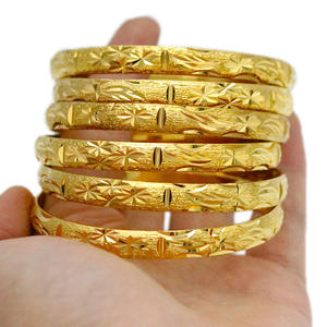 Pulseras y Brazaletes Modernos al por Mayor Estilo Árabe de Dubái, Chapados en Oro de 14K/24K, Joyería de Latón para <span class=keywords><strong>Mujer</strong></span> - Product Image 2