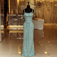 Robe de soirée sirène élégante Serene Hill LA72725 turquoise à fines bretelles et perles 2026 – Robes de soirée formelles élégantes pour femmes