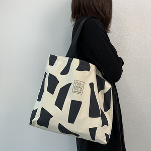 I-0166 Factory Large Reusable Canvas <b>Tote</b> <b>Bag</b> Custom Printed New Design Fashionable Recyclable Shopping <b>Bag</b> for Summer Winter - Product Image 1