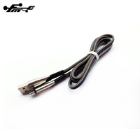 FMC Jeans Kabel Data Datar USB, Kabel Pengisian Daya dengan Konektor Zinc Shell