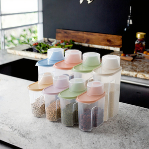 Cổ Điển Nhựa Gạo Lưu Trữ Hộp Nhà Bếp Có Thể Cho Bột Đường Trà Hạt Lưu Trữ Container Con Dấu Xô Cho Thực Phẩm Lưu Trữ - Product Image 3