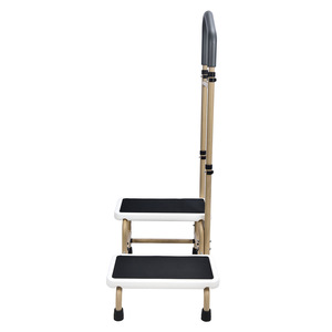 Double Layer <b>Step</b> <b>Stool</b> With Armrests 52.5cm Aluminum Alloy Bathroom Safety Equipment For Elderly - Product Image 2