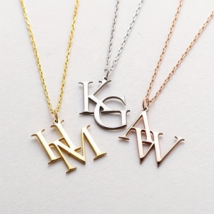 <b>Cross</b>-border Best-selling Unisex Letter Charm Cute Personalized Gold-plated Stainless Steel Pendant Necklacehot Trendy - Product Image 5