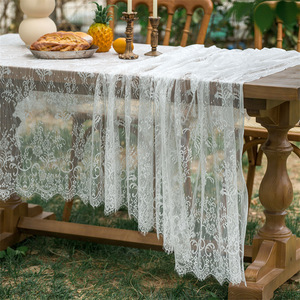 Nappe rectangulaire vintage style français LIVING en dentelle blanche, anti-poussière, couleur unie, pour <span class=keywords><strong>table</strong></span> basse, fraîche et chic - Product Image 3