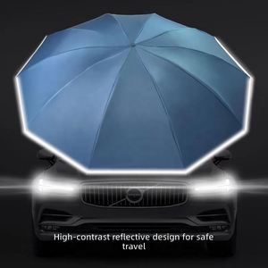 Parapluie d'affaires OEM entièrement automatique inversé de 23 pouces en polyester pour adultes femmes, 10 baleines, design moderne, toutes saisons, résistant aux UV - Product Image 3