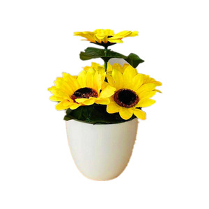 Plante artificielle de tournesol en pot, fleurs en soie, décoration intérieure en plastique, ornement, origine Chine Q-300 - Product Image 5