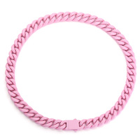 Chaîne cubaine en acier inoxydable arc-en-ciel de 13 mm, gros maillons, mode en gros, bracelet en acier inoxydable couleur macaron, bijoux