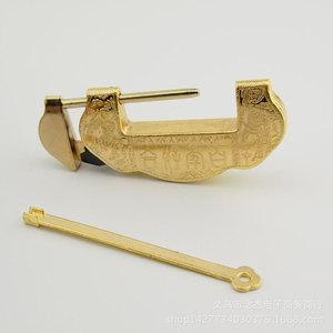 Candado Combinado Grande en Forma de Lingote de Oro, Candado Ovalado de Latón con Llave para Uso en Almacenes - Product Image 1