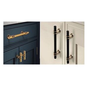 Poignée de porte de luxe, élégante et longue, noire et dorée, pour armoire de cuisine, meuble de rangement, provenant d'une usine du Vietnam - Product Image 1