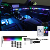 Lumière ambiante décorative RGB à commande sonore multi-modes 64 couleurs pour voiture, bandes lumineuses en acrylique pour tableau de bord, lampe de décoration