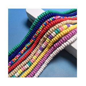 Perles rondes en pâte polymère mates, 50 pièces, en forme d'abaque, perles d'espacement amples pour la fabrication de bijoux, Bracelets, colliers - Product Image 5