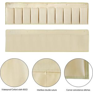 <b>Shoe</b> Storage Organizer 10 Pockets Beige Oxford Cloth Hanging Mount with <b>Hooks</b> for RV Interior - Product Image 6