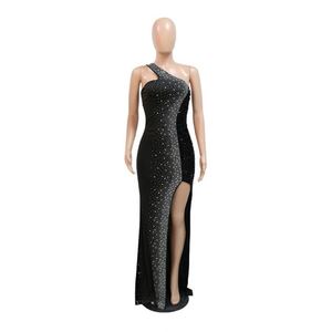 Ropa De mujer elegante ver a través De cola De pez noche profundo escote en V sin espalda Vestido De diamantes De imitación lentejuelas Sexy Vestido De <span class=keywords><strong>Gala</strong></span> Preto - Product Image 4