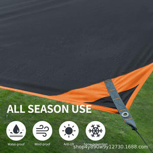 Bâche de tente Woqi 300x460cm en polyester imperméable pour camping et randonnée en extérieur, utilisation trois saisons, noire - Product Image 5