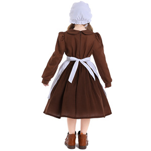 Costume da Pellegrina, Abito Coloniale da Ragazza del Fattoria, Vestito da Pioniera della Prateria 2-4 Anni, 4-10 Anni, 10-16 Anni, per Ragazze e Adolescenti - Product Image 2