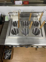 Cuiseur à pâtes électrique commercial 6 paniers, bouilloire à nouilles de table en acier inoxydable, machine à cuisiner le ramen pour spaghetti et boulettes
