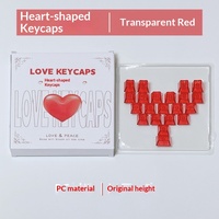 Keycaps en cristal de glace rouge semi-transparent en forme de cœur Cherry Profile PC, modèle 21, tige croisée universelle pour clavier mécanique