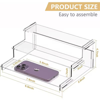 Étagère de présentation de gâteaux à 3 niveaux en acrylique transparent personnalisée, type debout, pour parfums, fêtes, desserts, rangement