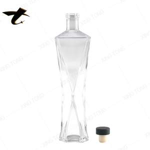 Bouteille de tequila ou de brandy en verre givré personnalisée de 700 ml/750 ml avec bouchon, logo personnalisé, vide - Product Image 4