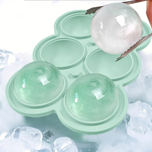 Molde de silicona para cubitos de hielo con tapa, esférico, de grado alimenticio, tipo embudo, con 6 cavidades, para hacer cubitos de hielo caseros. - Product Image 1
