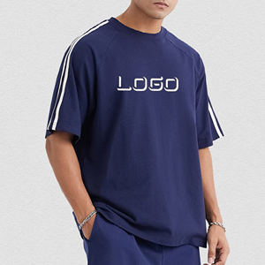 Camiseta raglán de algodón puro 240gsm manga corta con cinta de contraste - Product Image 3