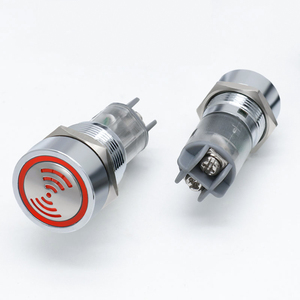 Buzzer sonore LED rouge en métal étanche IP65, haute intensité sonore, 16/<span class=keywords><strong>19</strong></span>/22mm, borne à vis, clignotement intermittent, DC12-24V - Product Image 1